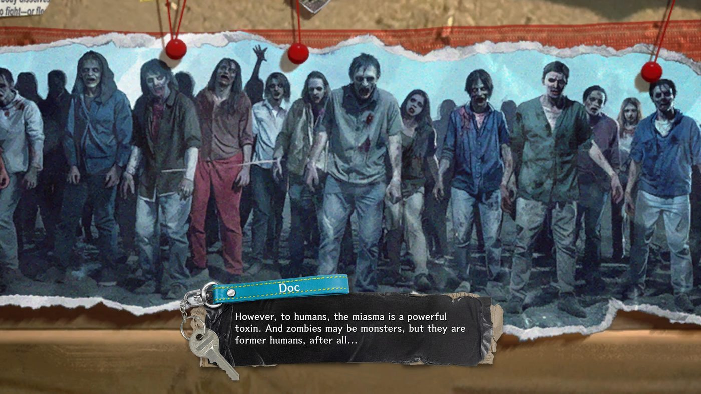 L'orda di zombie di Stupid Never Dies in una scena narrata da Doc: "un potente veleno per gli umani, ma un tempo erano umani".