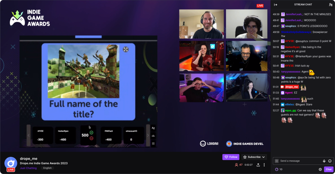 Drope.me Indie Game Awards 2023, streaming su Twitch. Immagine: Drope.me