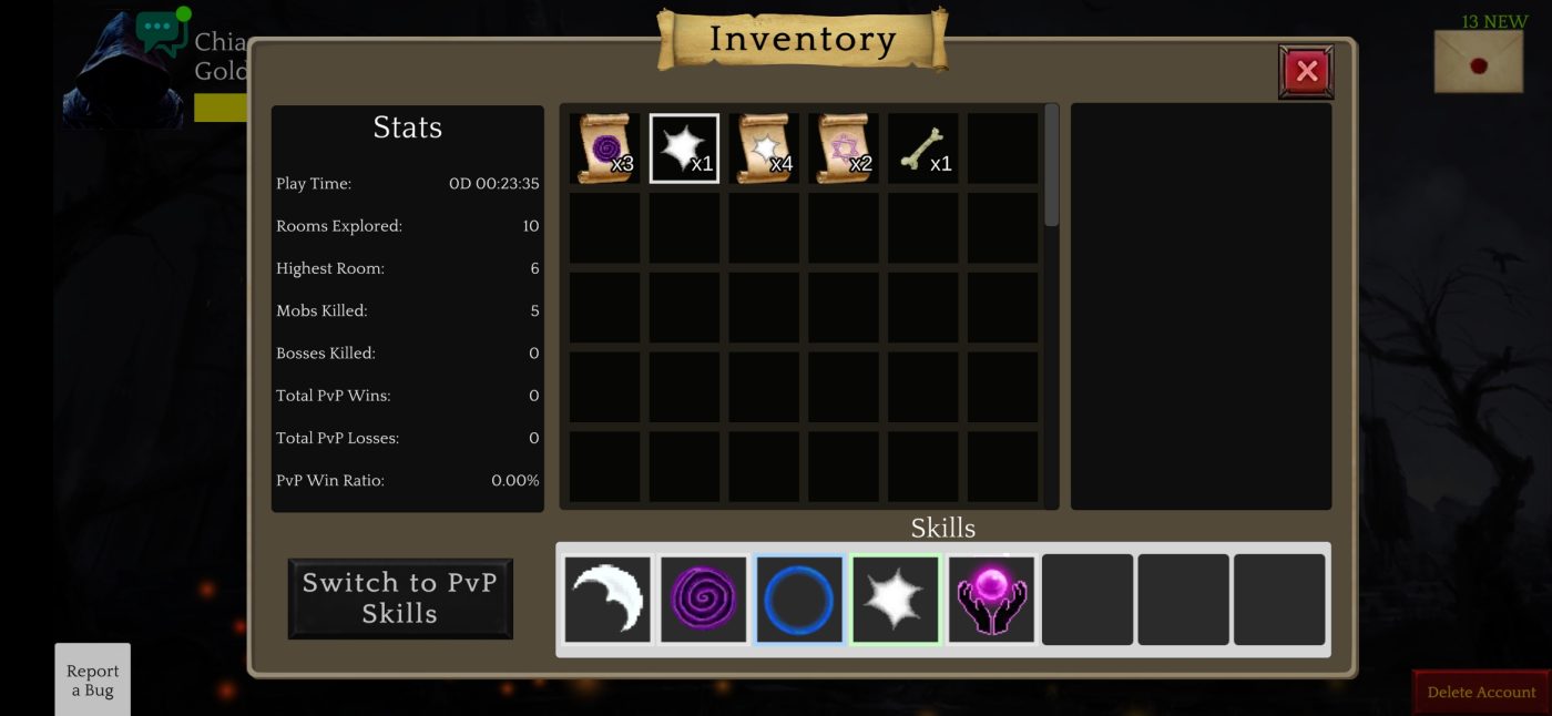 The Cursed Castle inventory 